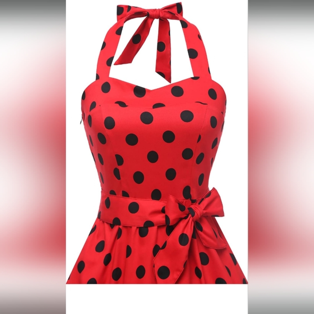 TOPDRESS Womens Sz S Red Halter Top Retro & Audrey 50s Style Elastic Back